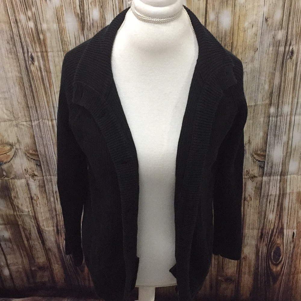 Eddie Bauer Cardigan, Black, button up